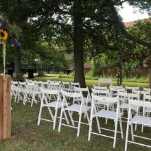 Ceremonieopstelling in de tuin van ’t Westgoet