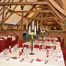 Gedekte feestzaal van Hof Van De Putte