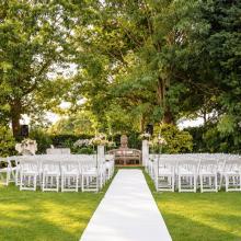 Tuin van Ten Dauwe met ceremonieopstelling