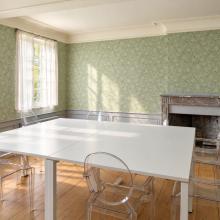 Groene salon van Kasteel d’Ursel in vergaderopstelling